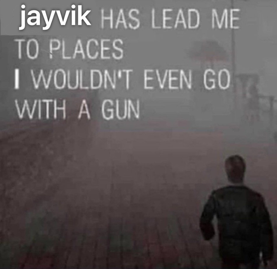 jayvik has led me to place I wouldn't even go with a gun